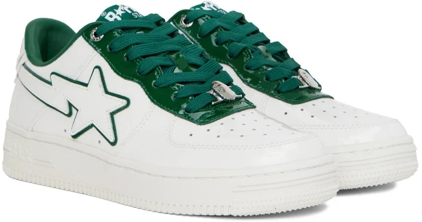 A Bathing Ape Bape Sta  "Patent Leather White Green"
