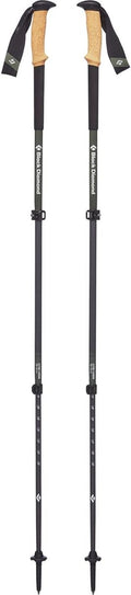 Black Diamond Alpine Carbon Cork Trekking Poles, Pair of 2 Ultra Lightweight Carbon Fiber Hiking Sticks for Backpacking and Mountaineering, Tundra