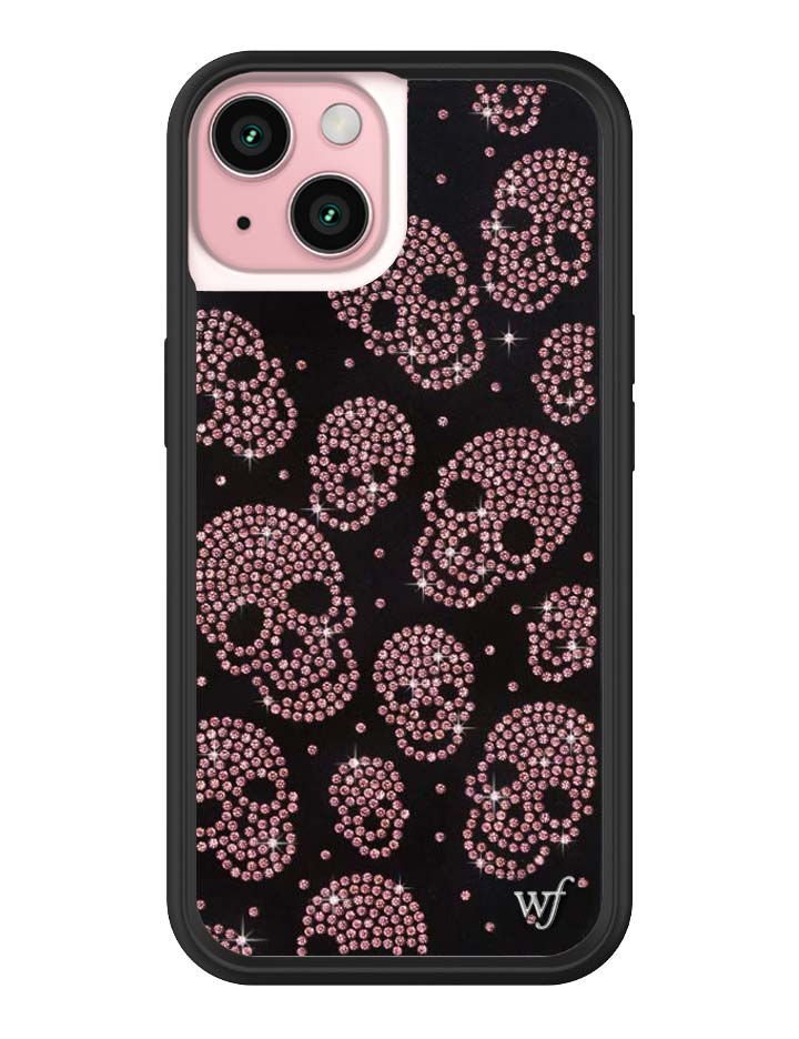 Better Half with Stas and Vic Rhinestone Skull | Black and Pink iPhone Case