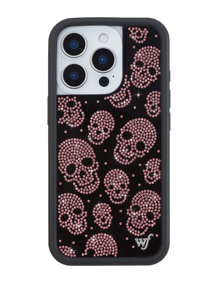 Better Half with Stas and Vic Rhinestone Skull | Black and Pink iPhone Case