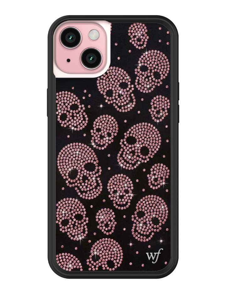 Better Half with Stas and Vic Rhinestone Skull | Black and Pink iPhone Case