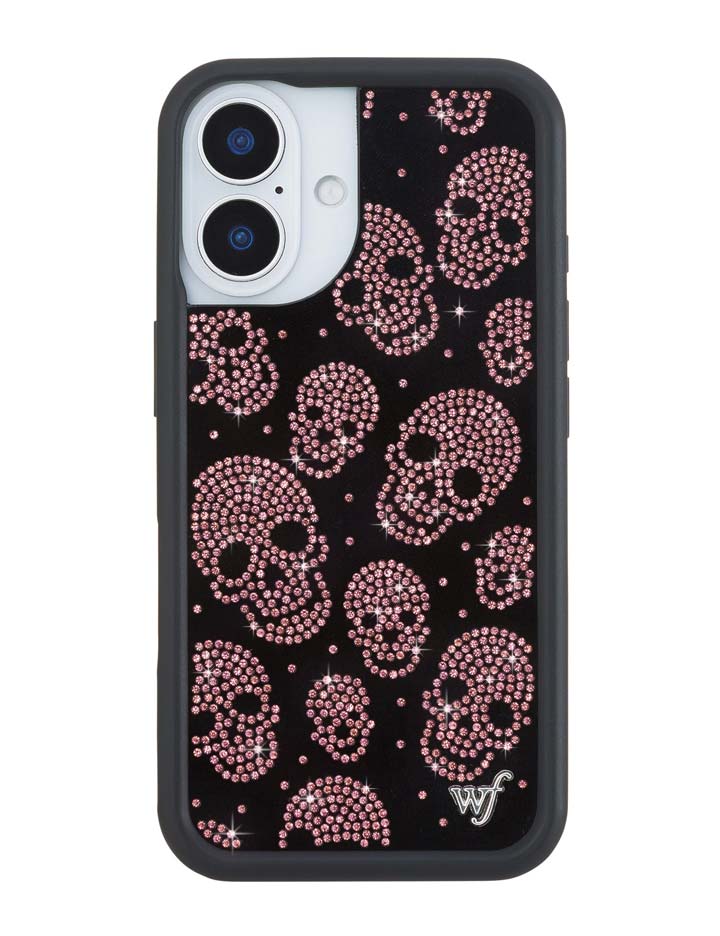 Better Half with Stas and Vic Rhinestone Skull | Black and Pink iPhone Case