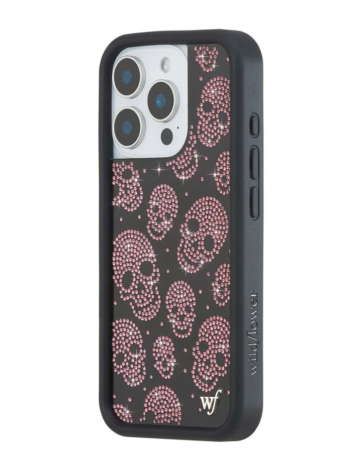 Better Half with Stas and Vic Rhinestone Skull | Black and Pink iPhone Case