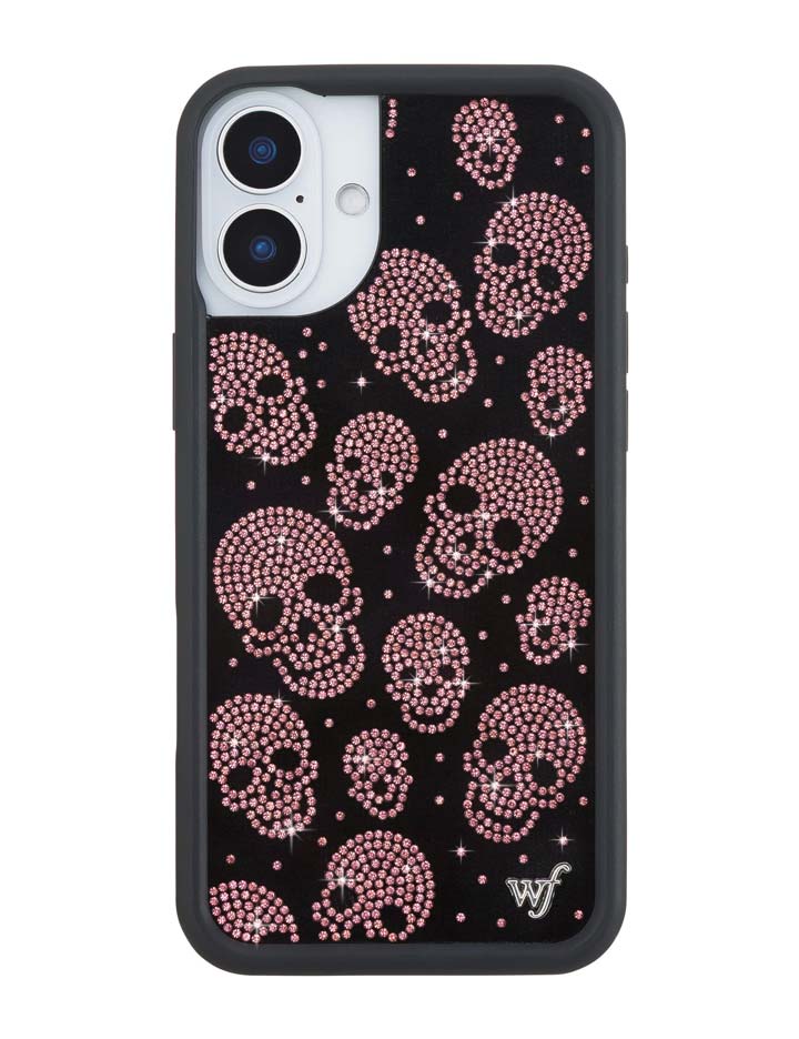 Better Half with Stas and Vic Rhinestone Skull | Black and Pink iPhone Case