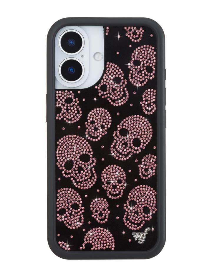 Better Half with Stas and Vic Rhinestone Skull | Black and Pink iPhone Case