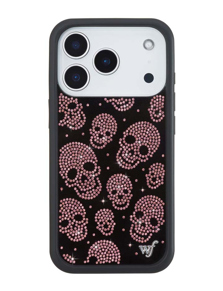 Better Half with Stas and Vic Rhinestone Skull | Black and Pink iPhone Case
