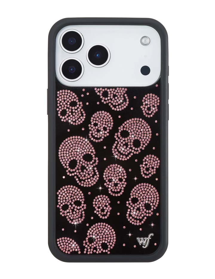 Better Half with Stas and Vic Rhinestone Skull | Black and Pink iPhone Case