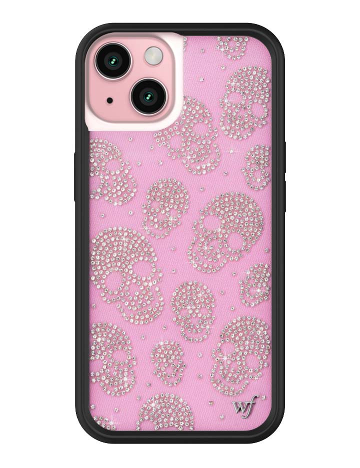 Better Half with Stas and Vic Rhinestone Skull | Pink and Clear iPhone Case