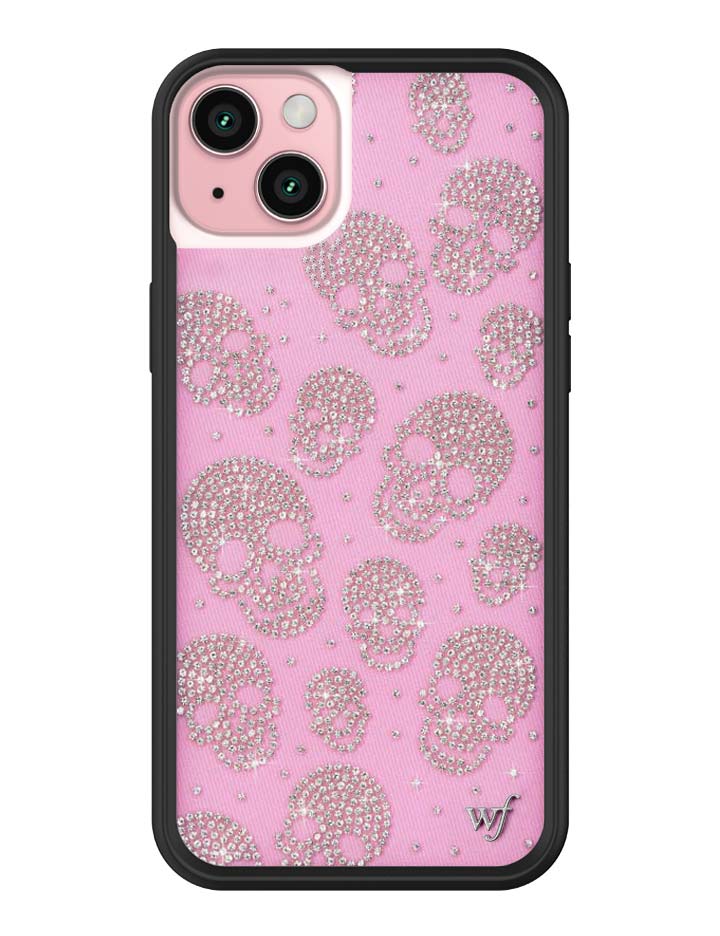 Better Half with Stas and Vic Rhinestone Skull | Pink and Clear iPhone Case