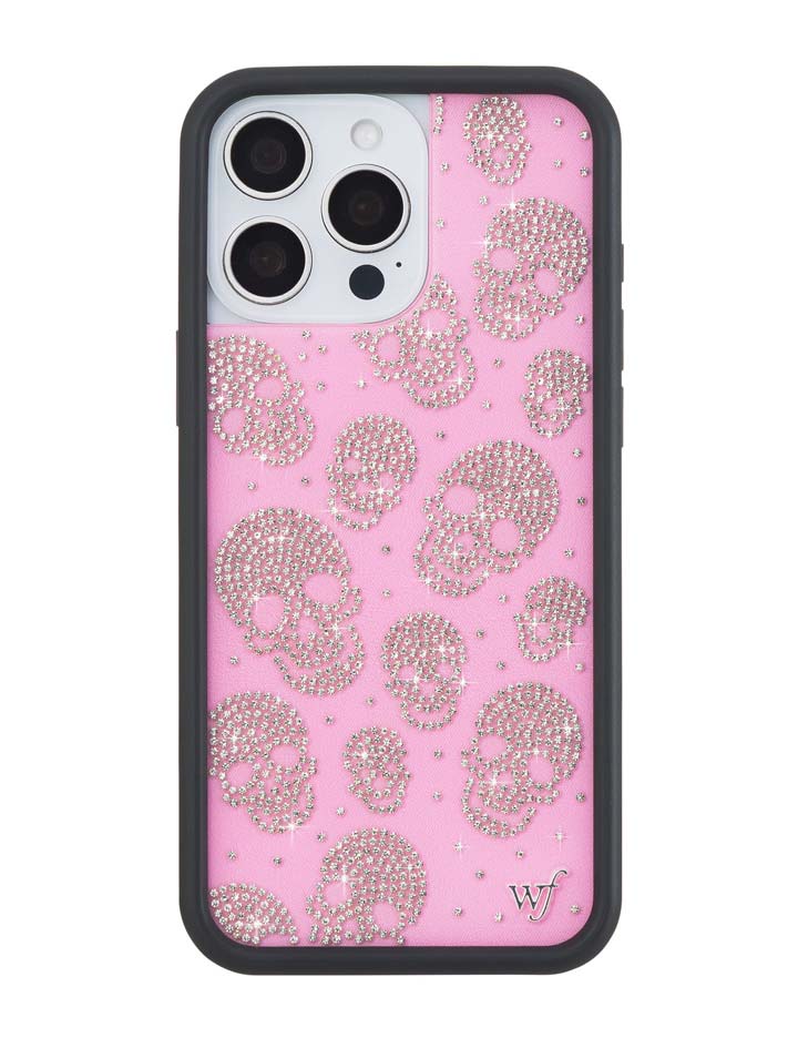 Better Half with Stas and Vic Rhinestone Skull | Pink and Clear iPhone Case