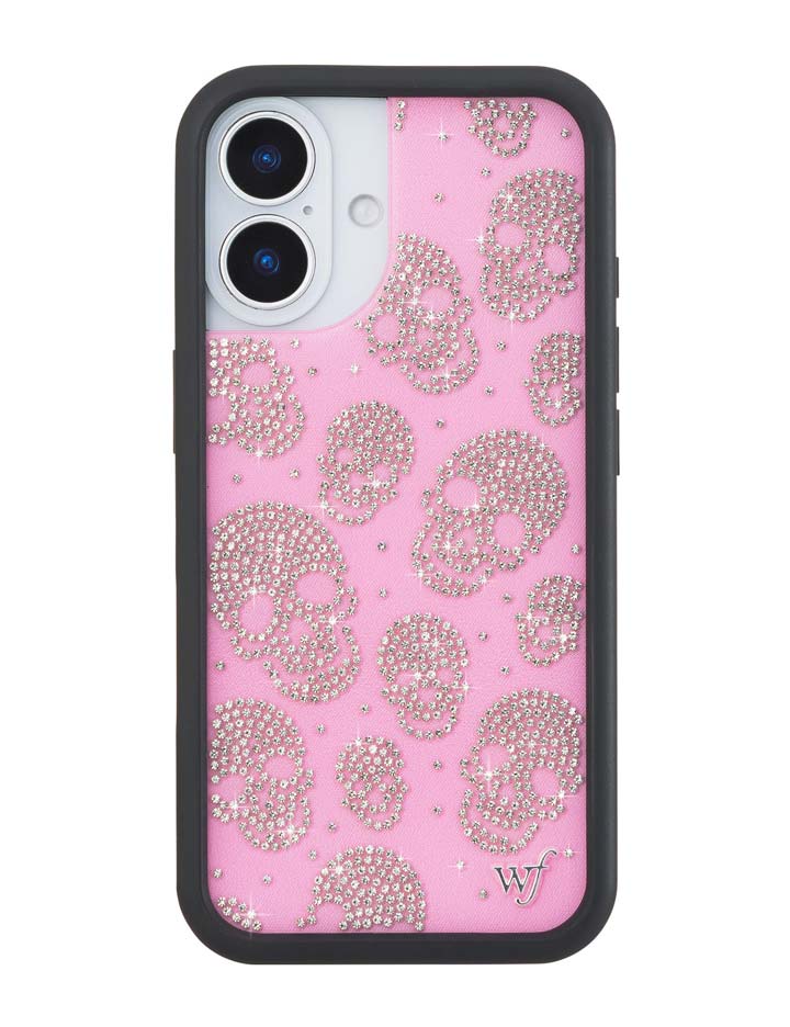 Better Half with Stas and Vic Rhinestone Skull | Pink and Clear iPhone Case