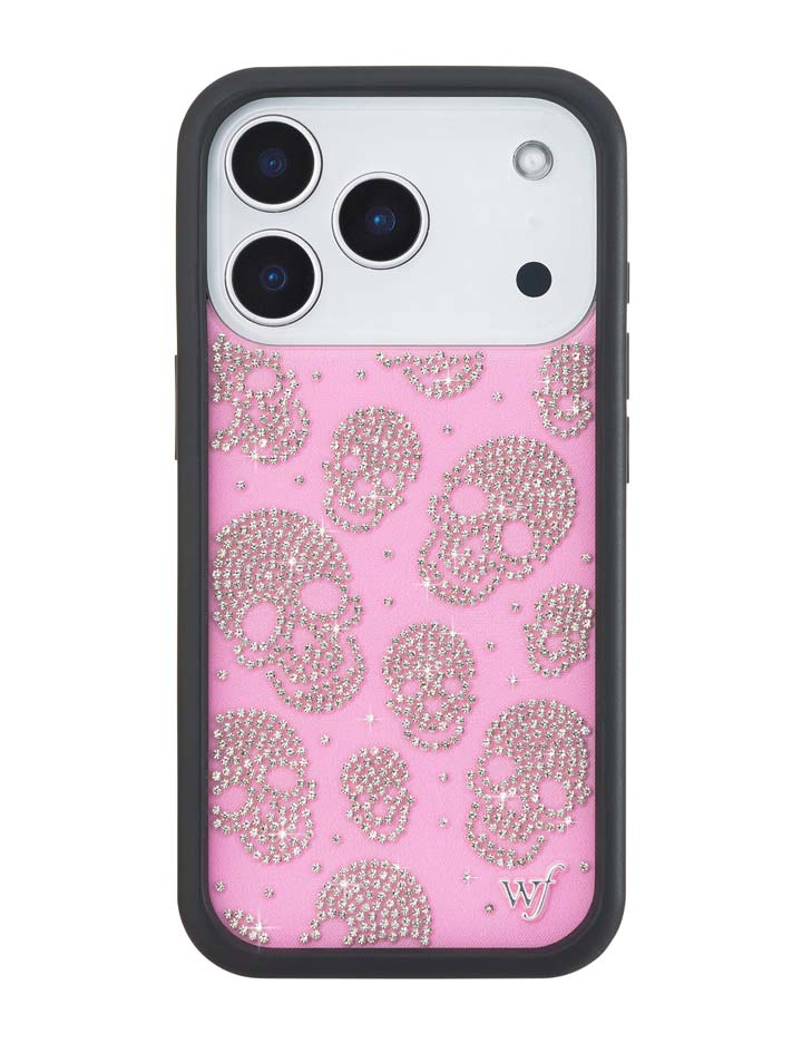 Better Half with Stas and Vic Rhinestone Skull | Pink and Clear iPhone Case